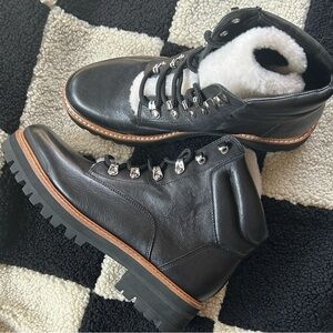 Marc Fisher Leather and Shearling Boots Size 9M